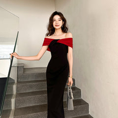 Elegant Off-shoulder Evening Gown With A Feminine Touch