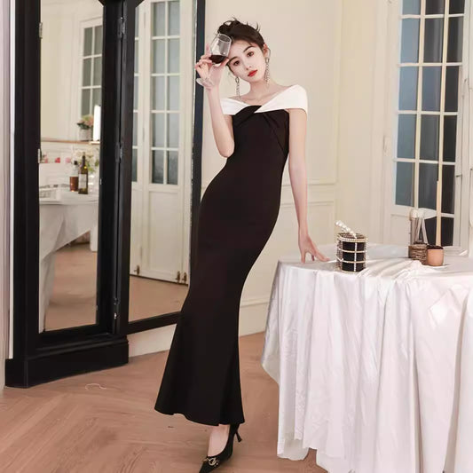 Elegant Off-shoulder Evening Gown With A Feminine Touch