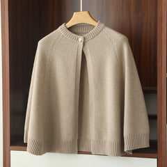 Wool Large Cape Warm Knitted Outerwear Cloak Shawl