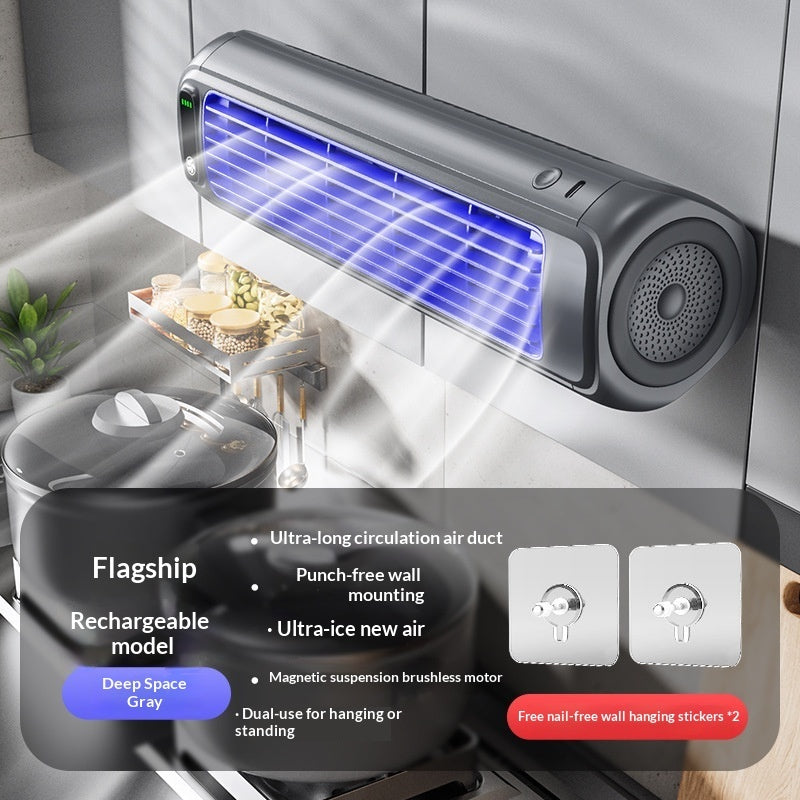 Punch-free Wall-mounted Fan For Kitchen Home Bathroom And Toilet
