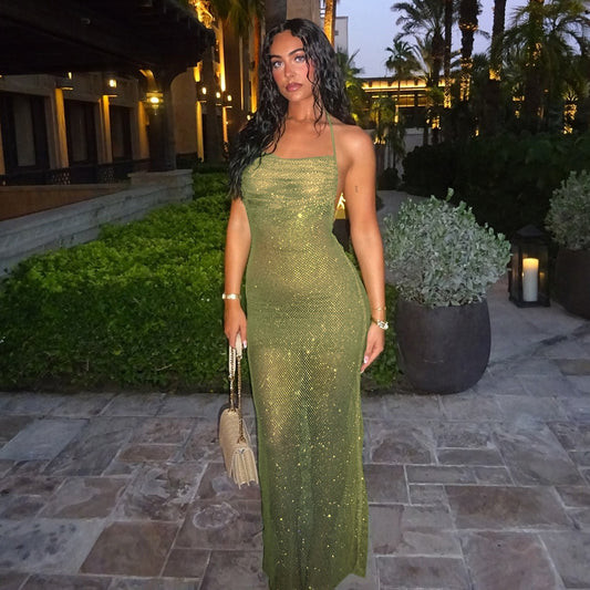 Womens Fashion Halter-neck Sexy Backless Dress