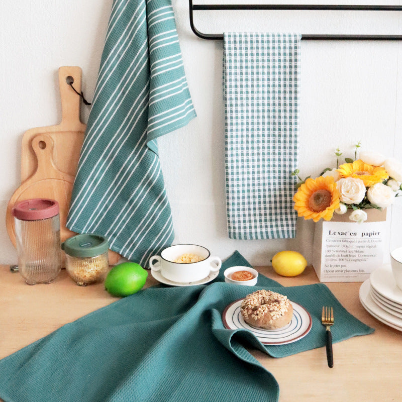 Three Piece Set Of Tea Towels For Home And Kitchen Use