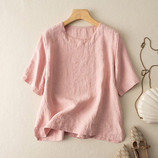 Textured 2025 Summer New Arrival Loose-fit Casual Pullover