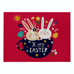 Home Cartoon Rabbit Kitchen Insulation Coaster Anti-scalding Cotton And Linen Western Placemat