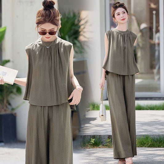 Summer New Arrival High-end Wide-leg Pants Set
