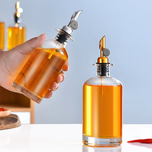 Home Kitchen Crystal White Material Glass Self-control Opening And Closing Spice Bottle