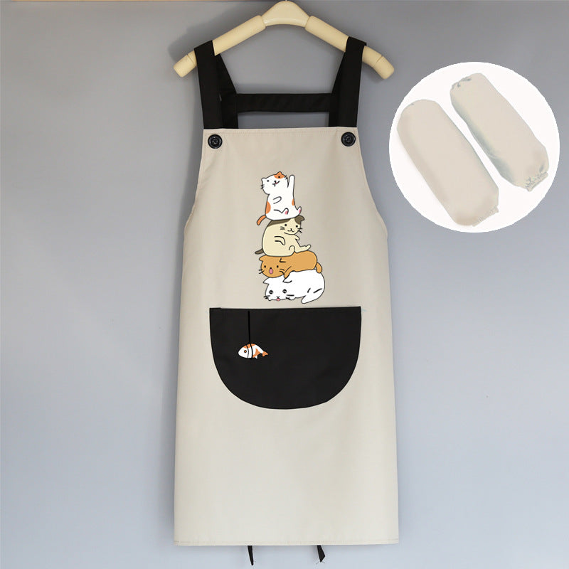 Cute Japanese Female Korean Version Home Adult Kitchen Water And Oil Working Man