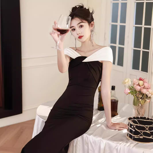 Elegant Off-shoulder Evening Gown With A Feminine Touch