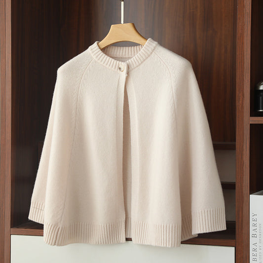 Wool Large Cape Warm Knitted Outerwear Cloak Shawl